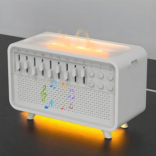 4-in-1 White Noise Machine, White Noise Humidifier with 8 Ambient Sounds &amp; Night Light, Sleep Sound Box with Bluetooth Speaker &amp; 3 Timers, Aroma Diffuser for Babies, Adults, Bedroom, Office