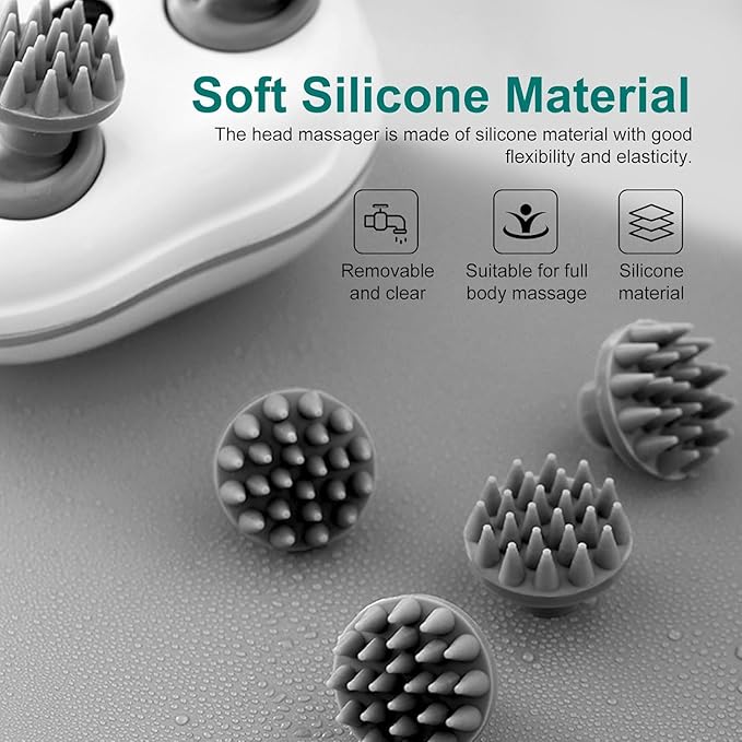 electric Scalp Massager,Head Massager Scalp Stress Relax,Silicone Scalp Massager,Head Massager for Hair Growth,Head Scratcher,Scalp Massager Shampoo Brush,pet Massager,cat,Dog