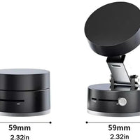 Magnetic Phone Holder for Car, 360° Rotatable Phone Holder, Mini Car Phone Mount with Vacuum Suction Cup, Foldable Stand with Magnetic Ring for Mirror/Shower/Smooth Surface, for all Smartphone